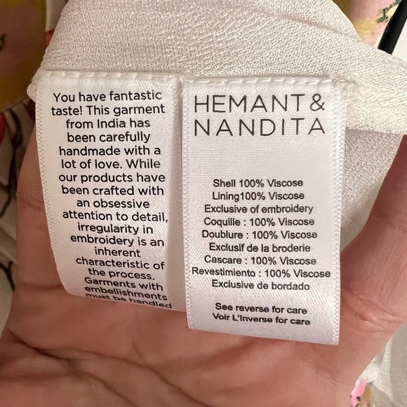 Hemant & Nandita Sakura Multicolor Printed Maxi Dress Sz XS - Picture 12 of 15